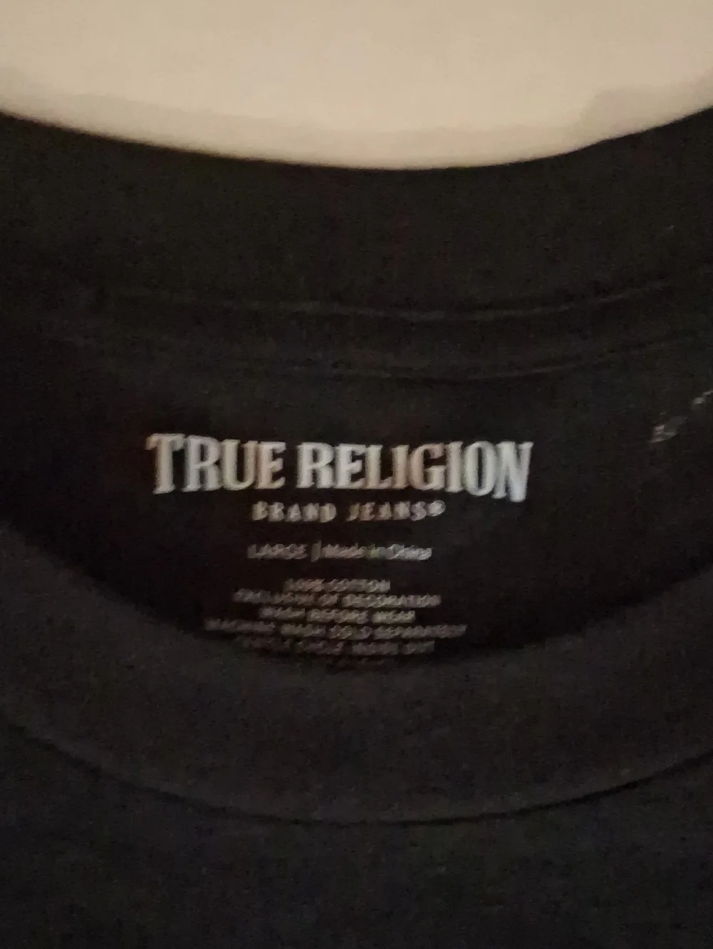 True Religion Patch Multi Logo T-Shirt Color-Black Size-L NWT